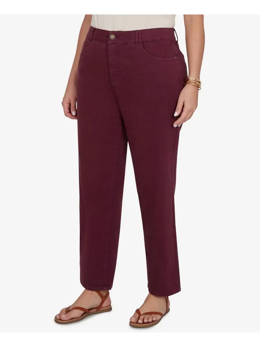 Прямые брюки Plus Size Colored Denim Mid-Rise Straight Pants Ruby Rd. — изображение 2 из 5, фиг