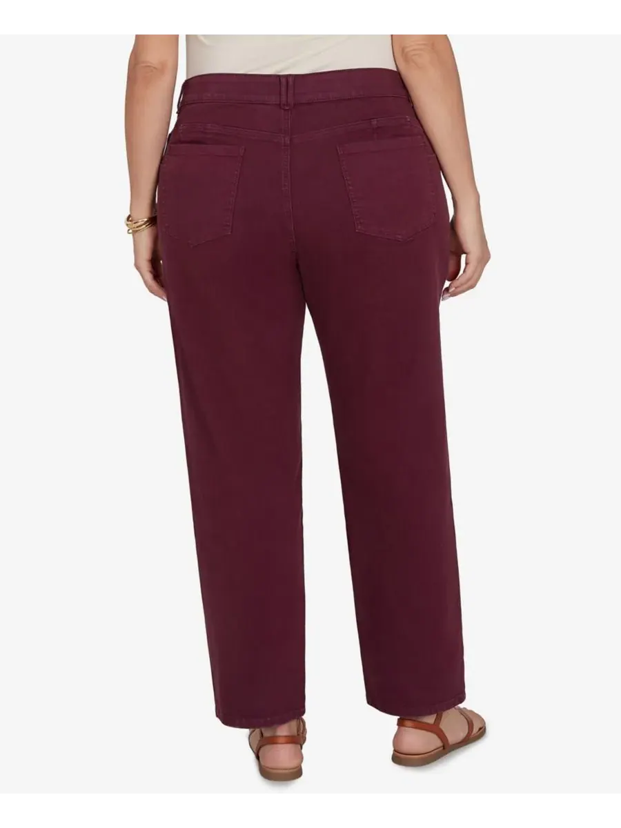 Прямые брюки Plus Size Colored Denim Mid-Rise Straight Pants Ruby Rd. — изображение 5 из 5, фиг