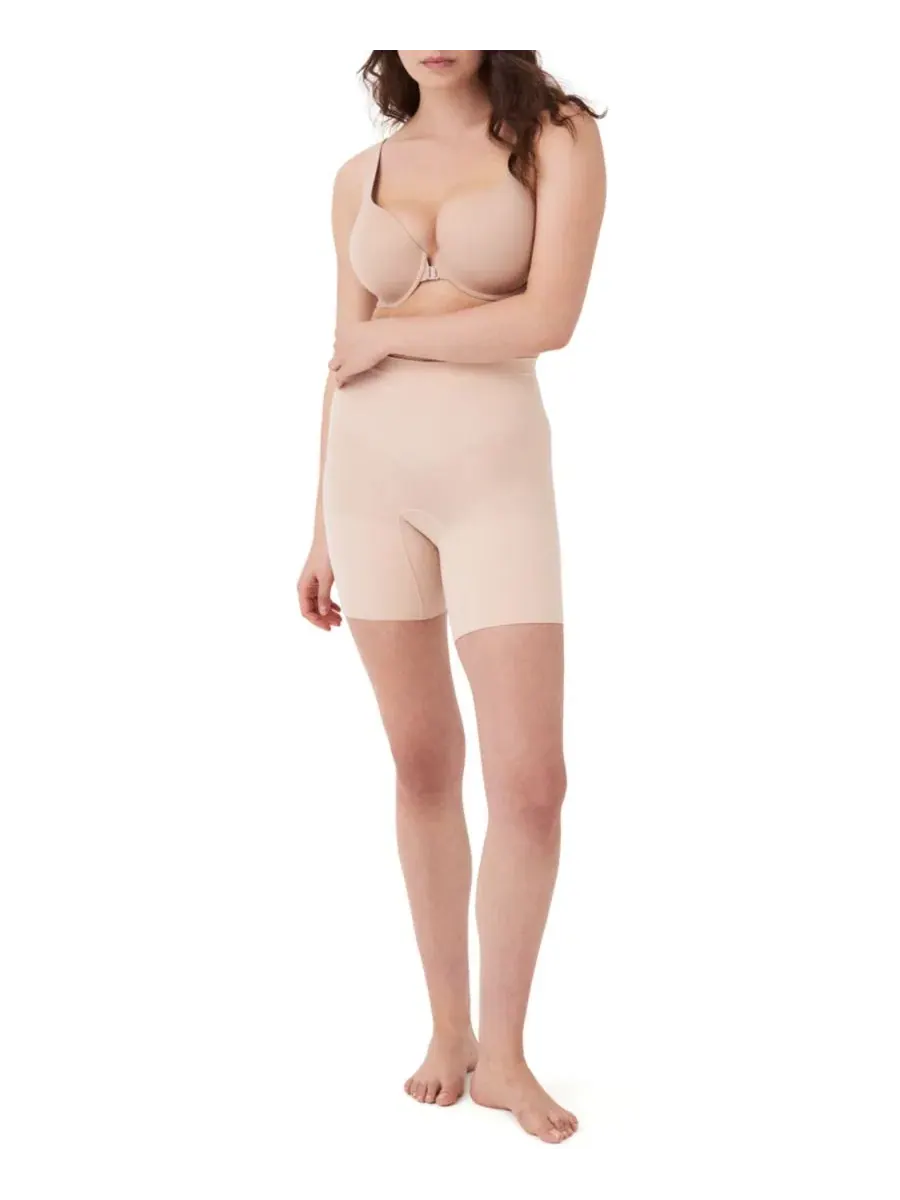 Шорты-скульптор mid-thigh с высокой посадкой, бесшовные SPANX — изображение 1 из 4, овсяный
