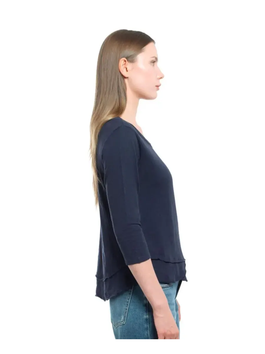 Женская футболка с рукавом 3/4, имитирующая многослойную одежду WILT Clothing, Peacoat — изображение 3 из 4