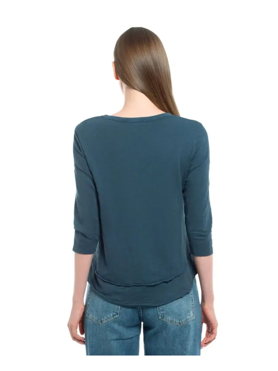 Женская футболка с рукавом 3/4, имитирующая многослойную одежду WILT Clothing — изображение 2 из 4, синий