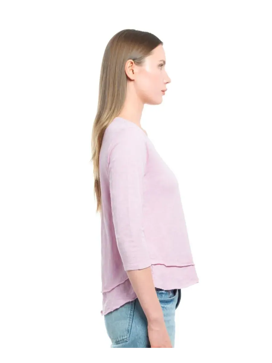 Женская футболка с рукавом 3/4, имитирующая многослойную одежду WILT Clothing — изображение 3 из 4, фиолетовый
