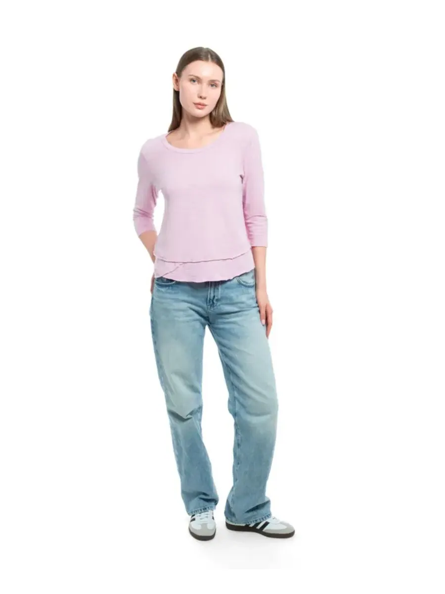 Женская футболка с рукавом 3/4, имитирующая многослойную одежду WILT Clothing — изображение 4 из 4, фиолетовый