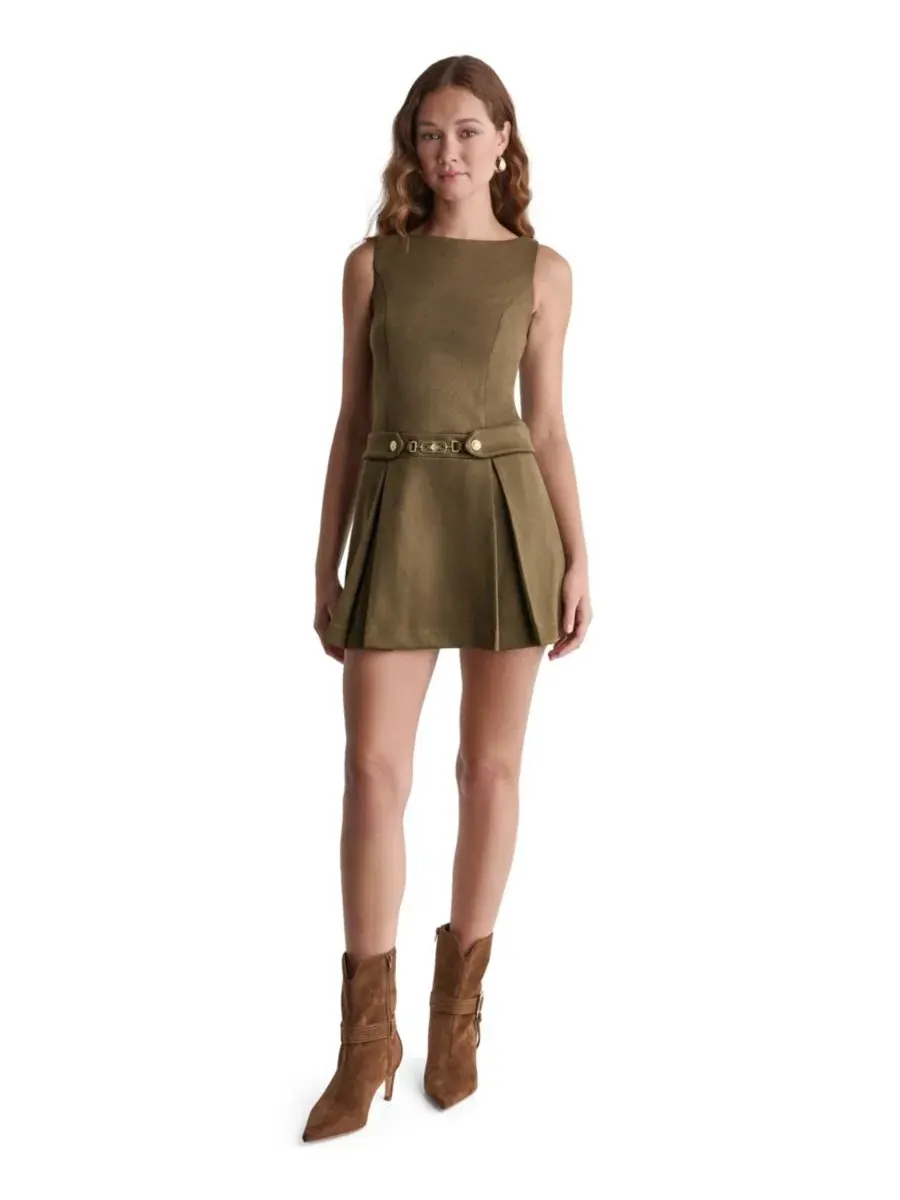 Платье-трапеция без рукавов с поясом BCBG, Bronze Leaf