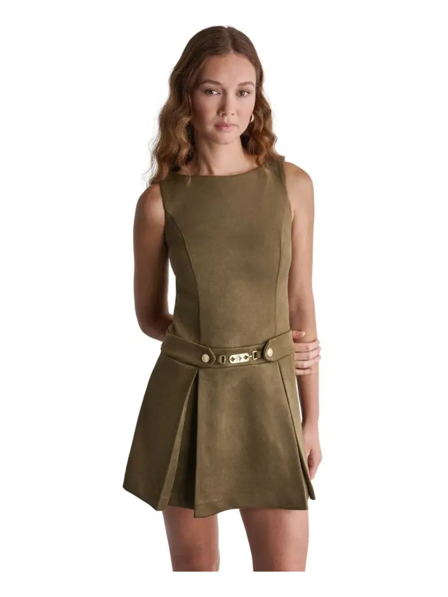 Платье-трапеция без рукавов с поясом BCBG, Bronze Leaf — изображение 3 из 13