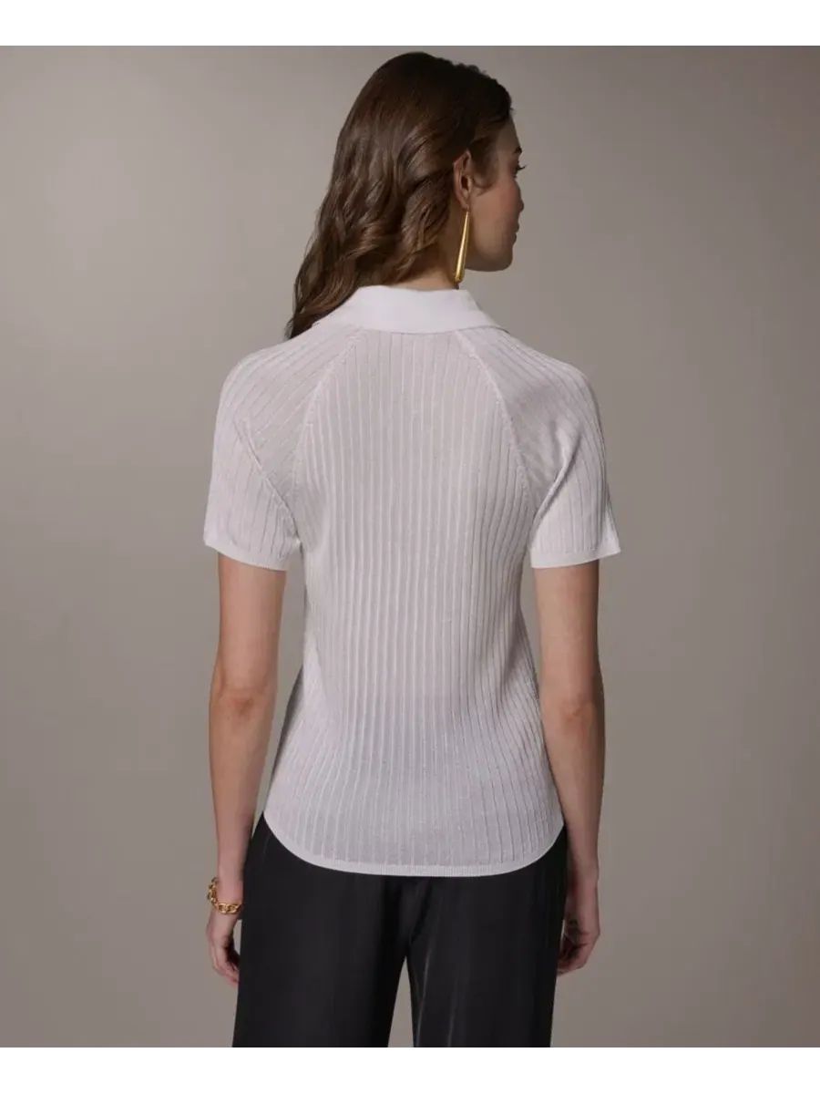 Женский поло с коротким рукавом Donna Karan New York — изображение 2 из 6, бежевый