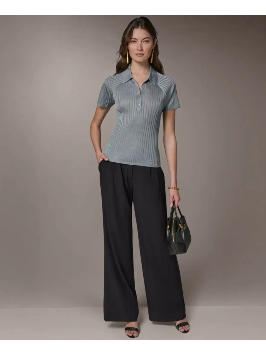 Женский поло с коротким рукавом Donna Karan New York — изображение 6 из 6, водяная лилия