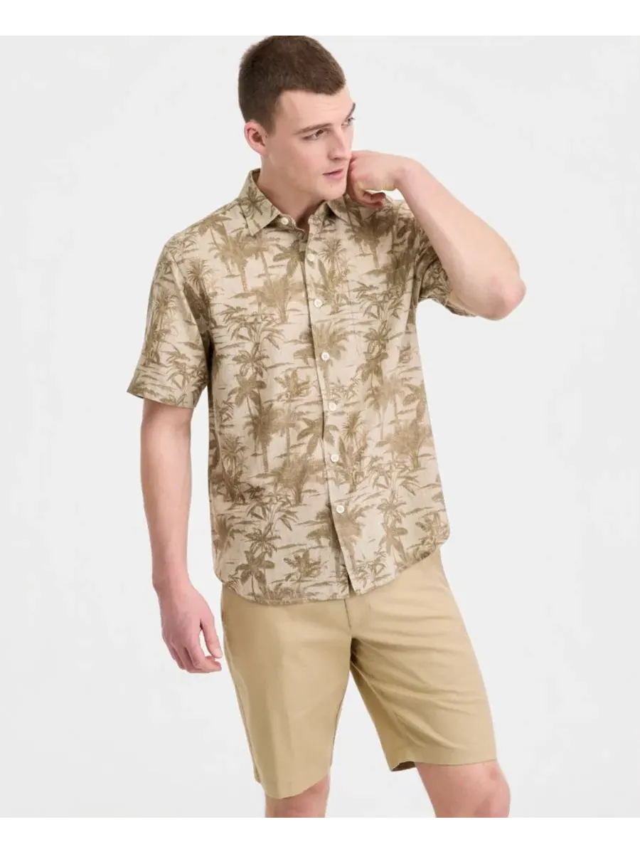Мужская рубашка с коротким рукавом Sand Desert Moody Tropical Tommy Bahama — изображение 2 из 3, хаки