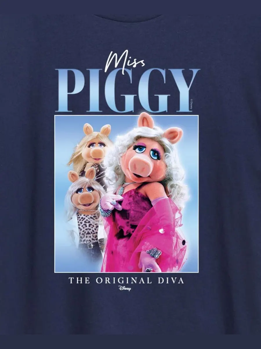 Футболка с коротким рукавом, с принтом, The Muppets Miss Piggy Original Diva Hybrid Apparel — изображение 3 из 3, темно-синий