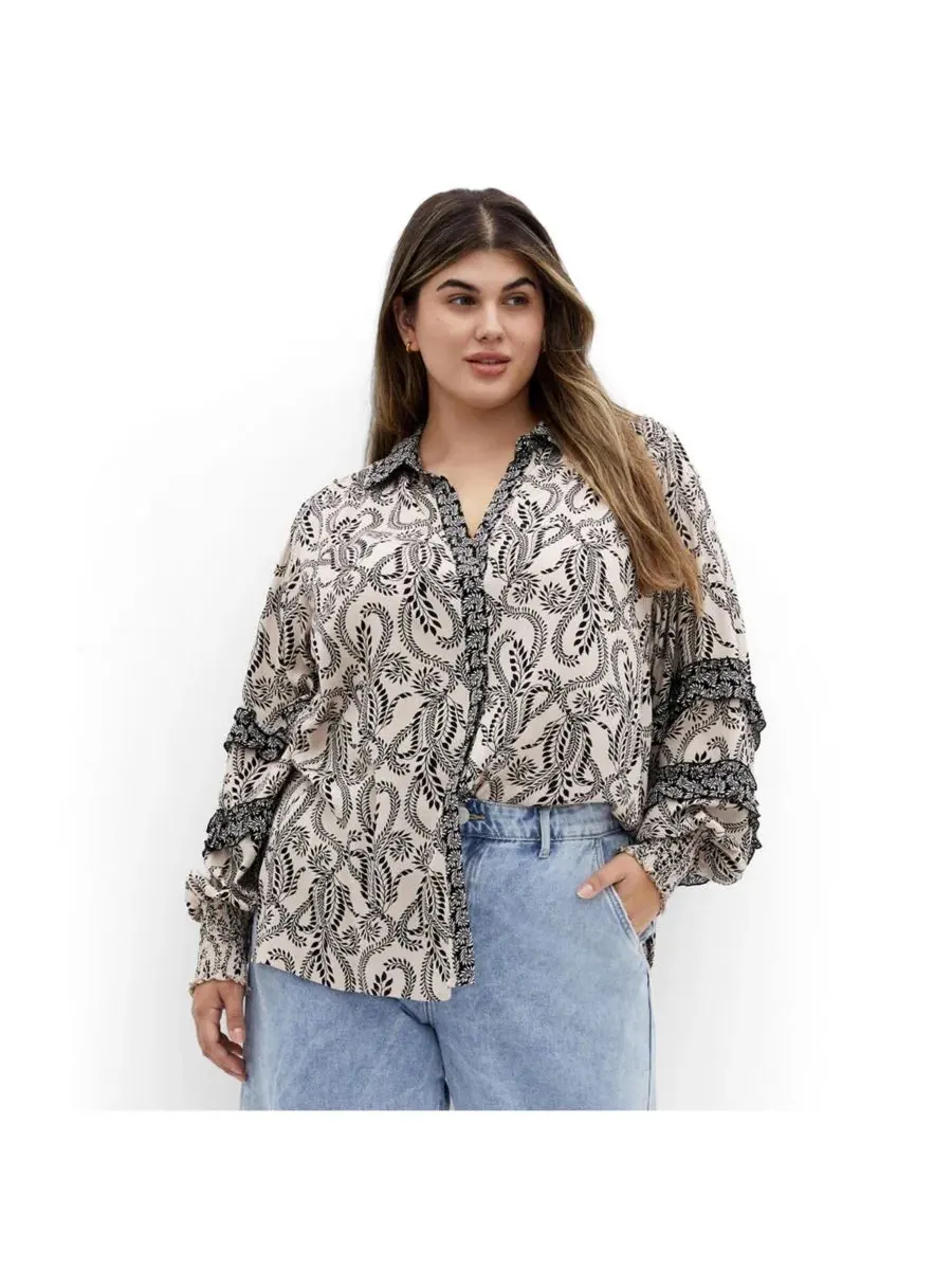 Блузка с воротником и длинным рукавом Dreamweaver Shirt CITY CHIC