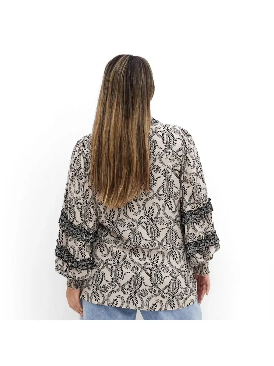 Блузка с воротником и длинным рукавом Dreamweaver Shirt CITY CHIC — изображение 2 из 5, печатный/многоцветный
