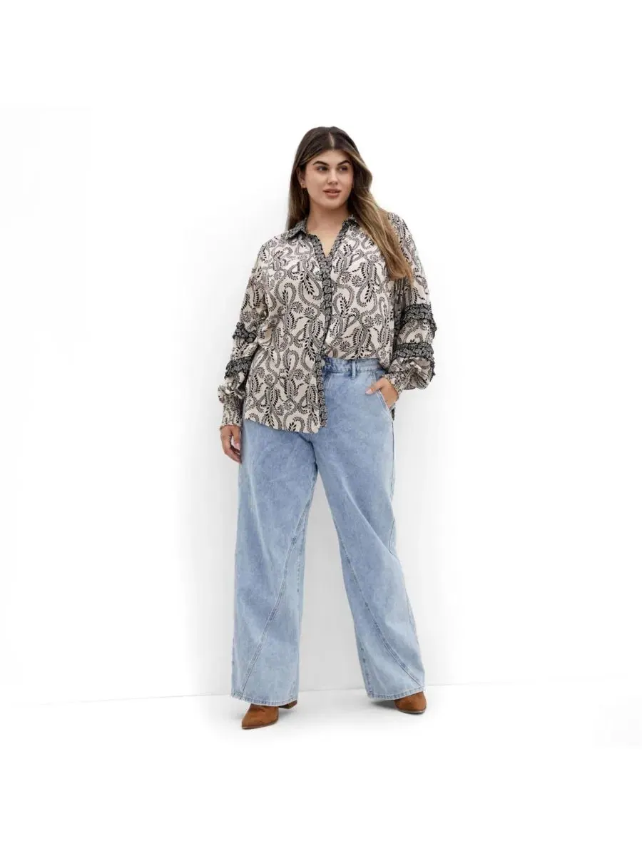 Блузка с воротником и длинным рукавом Dreamweaver Shirt CITY CHIC — изображение 3 из 5, печатный/многоцветный
