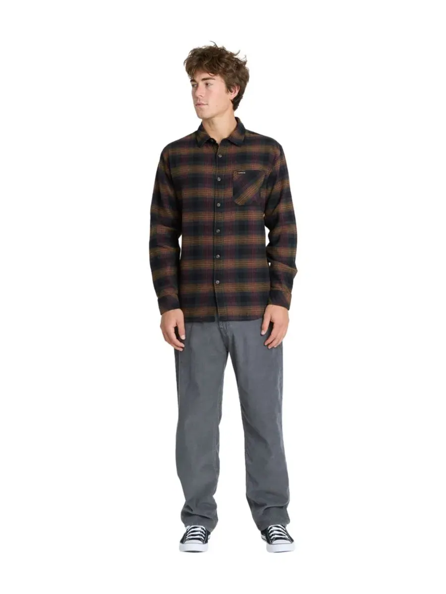 Фланелевая рубашка в клетку с длинным рукавом Quiksilver — изображение 2 из 4, серый