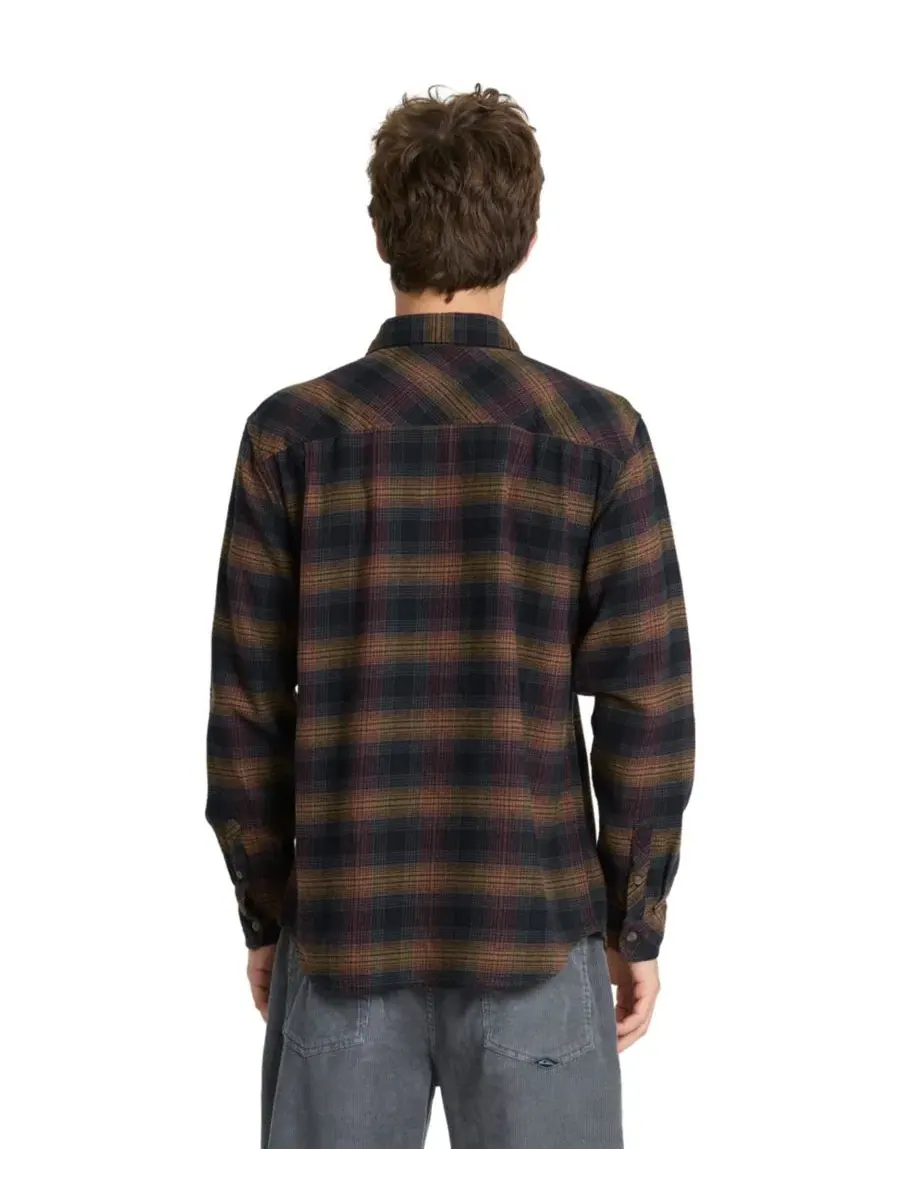 Фланелевая рубашка в клетку с длинным рукавом Quiksilver — изображение 4 из 4, серый
