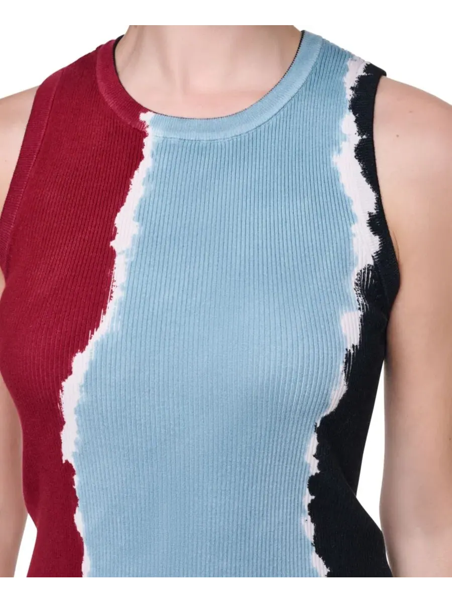 Топ без рукавов с принтом Women's Printed Sleeveless Top DKNY — изображение 3 из 5, красный/синий