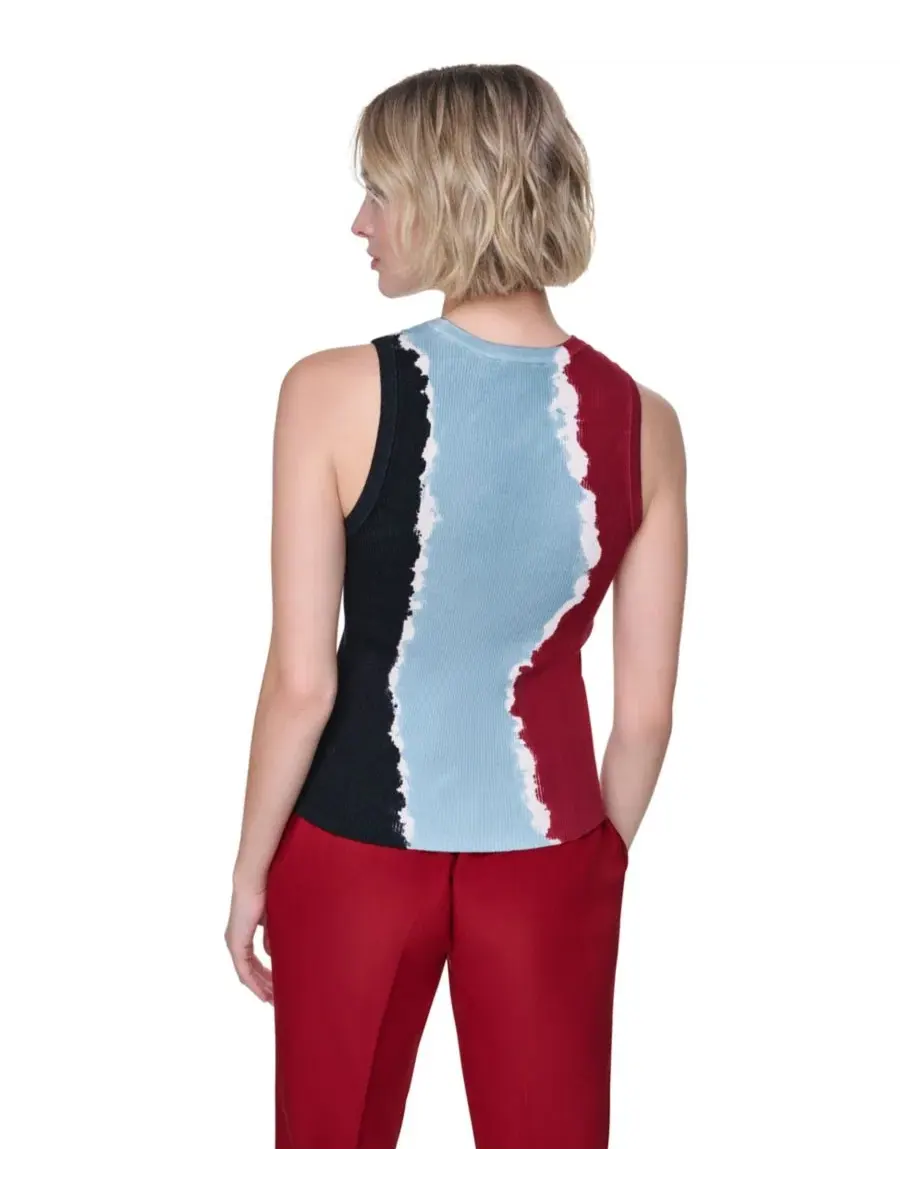 Топ без рукавов с принтом Women's Printed Sleeveless Top DKNY — изображение 4 из 5, красный/синий