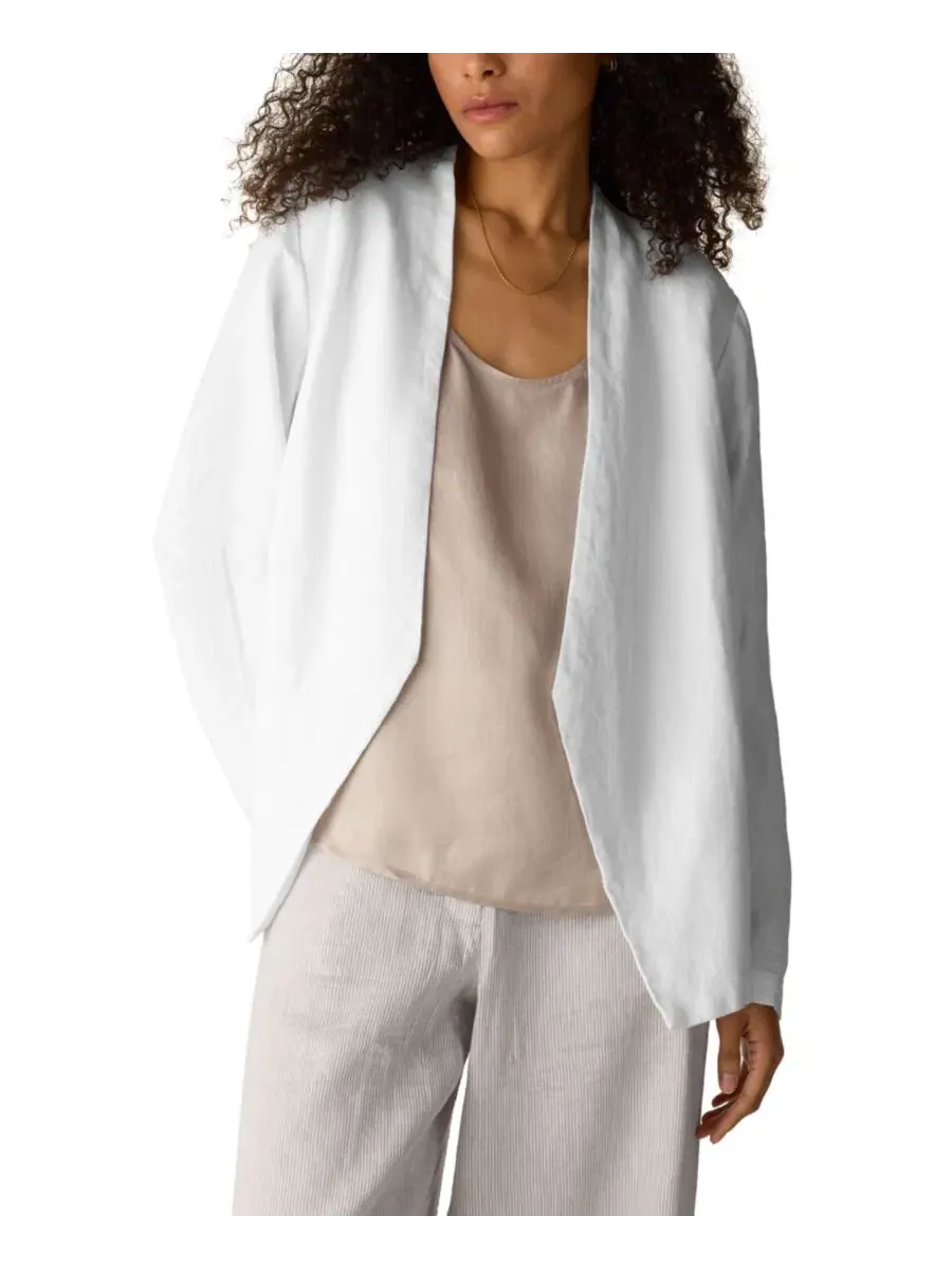 Жакет с асимметричным лацканом, модель Cut-Away Eileen Fisher — изображение 1 из 4, белый