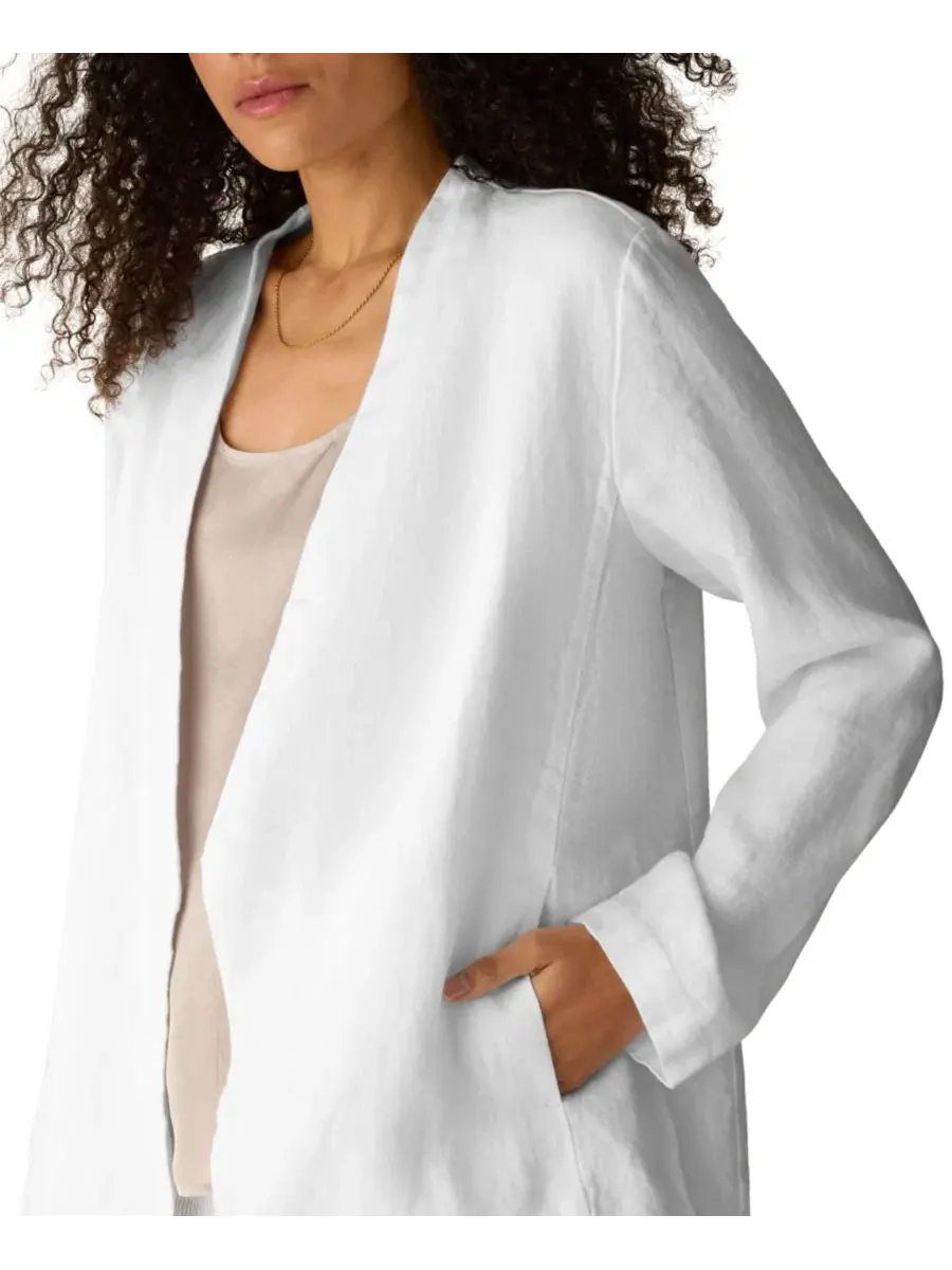 Жакет с асимметричным лацканом, модель Cut-Away Eileen Fisher — изображение 3 из 4, белый
