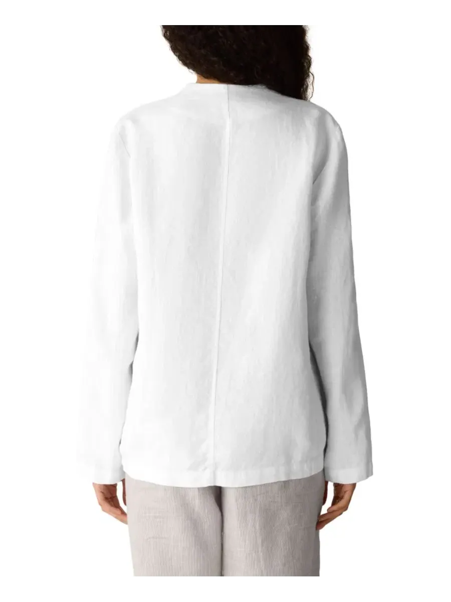 Жакет с асимметричным лацканом, модель Cut-Away Eileen Fisher — изображение 4 из 4, белый