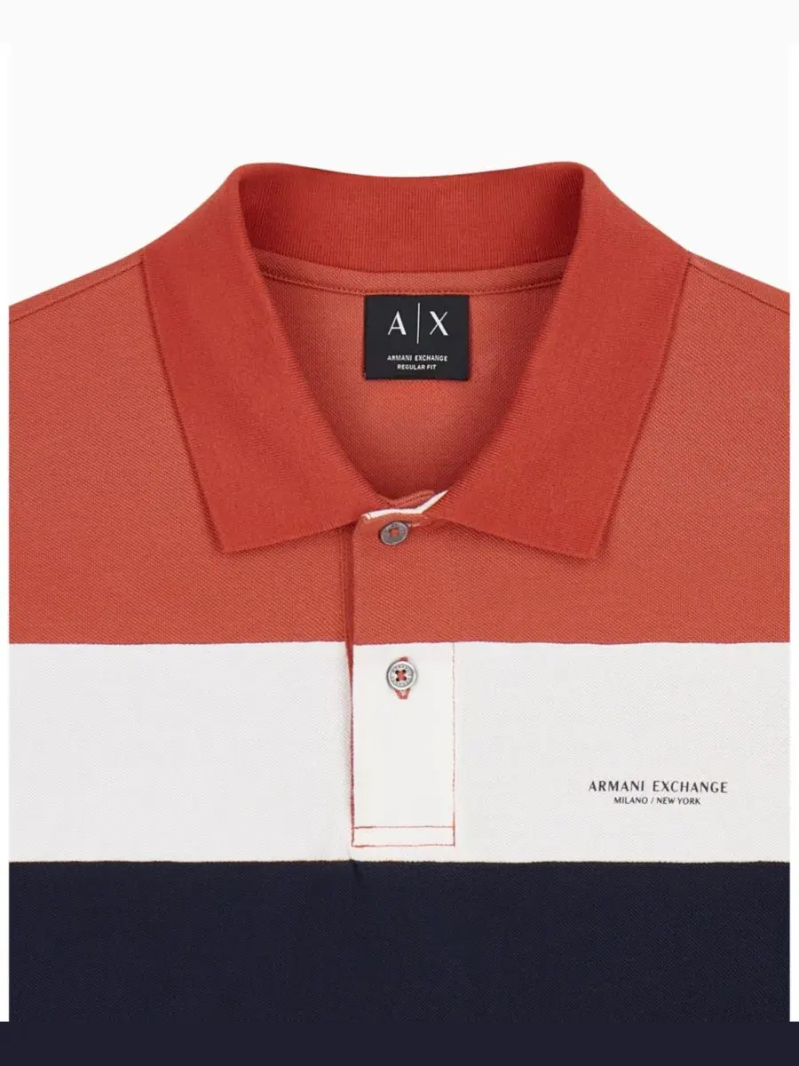 Поло из пике с цветными вставками A|X Armani Exchange — изображение 4 из 5, босса-нова