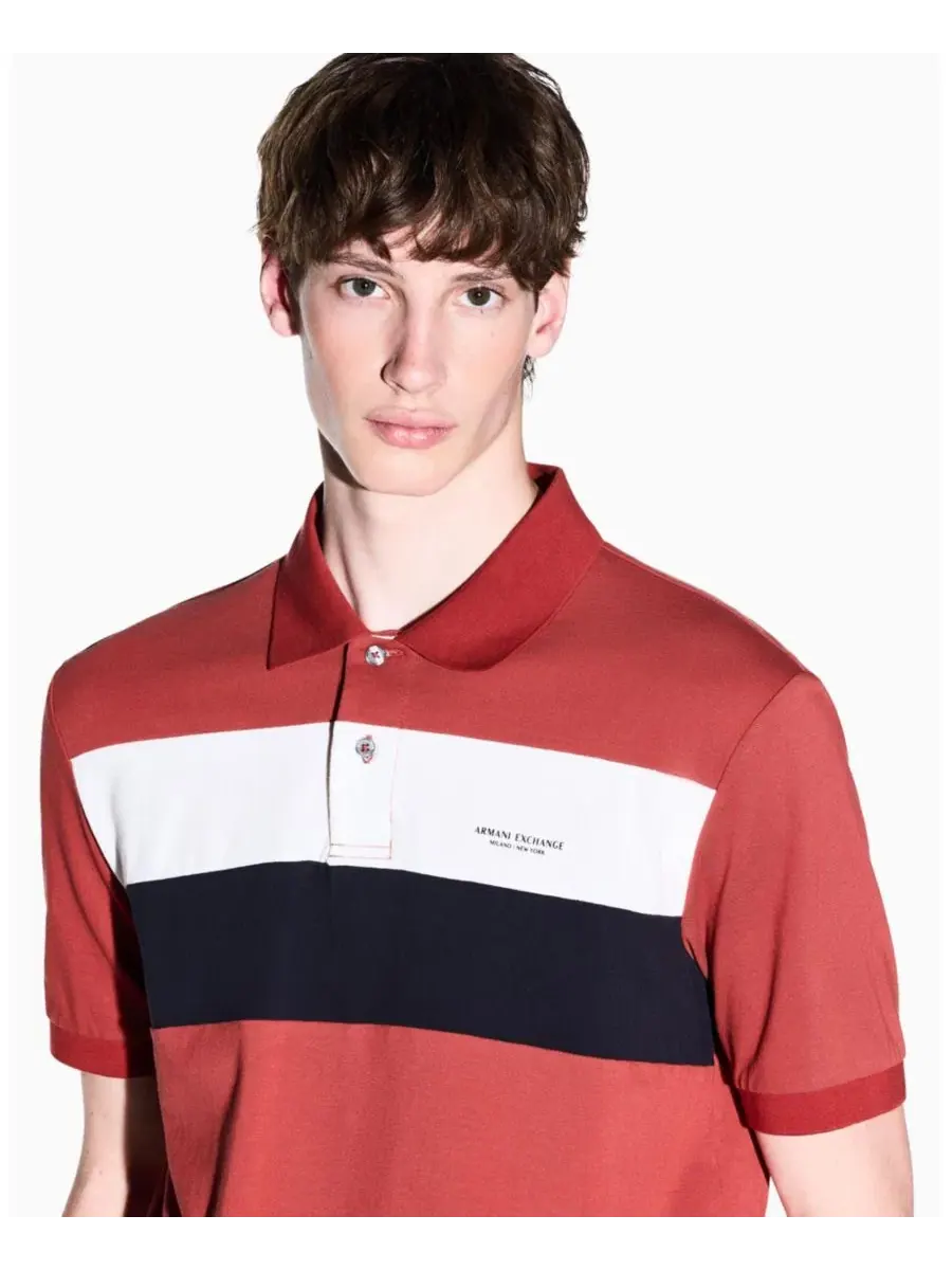 Поло из пике с цветными вставками A|X Armani Exchange — изображение 5 из 5, босса-нова
