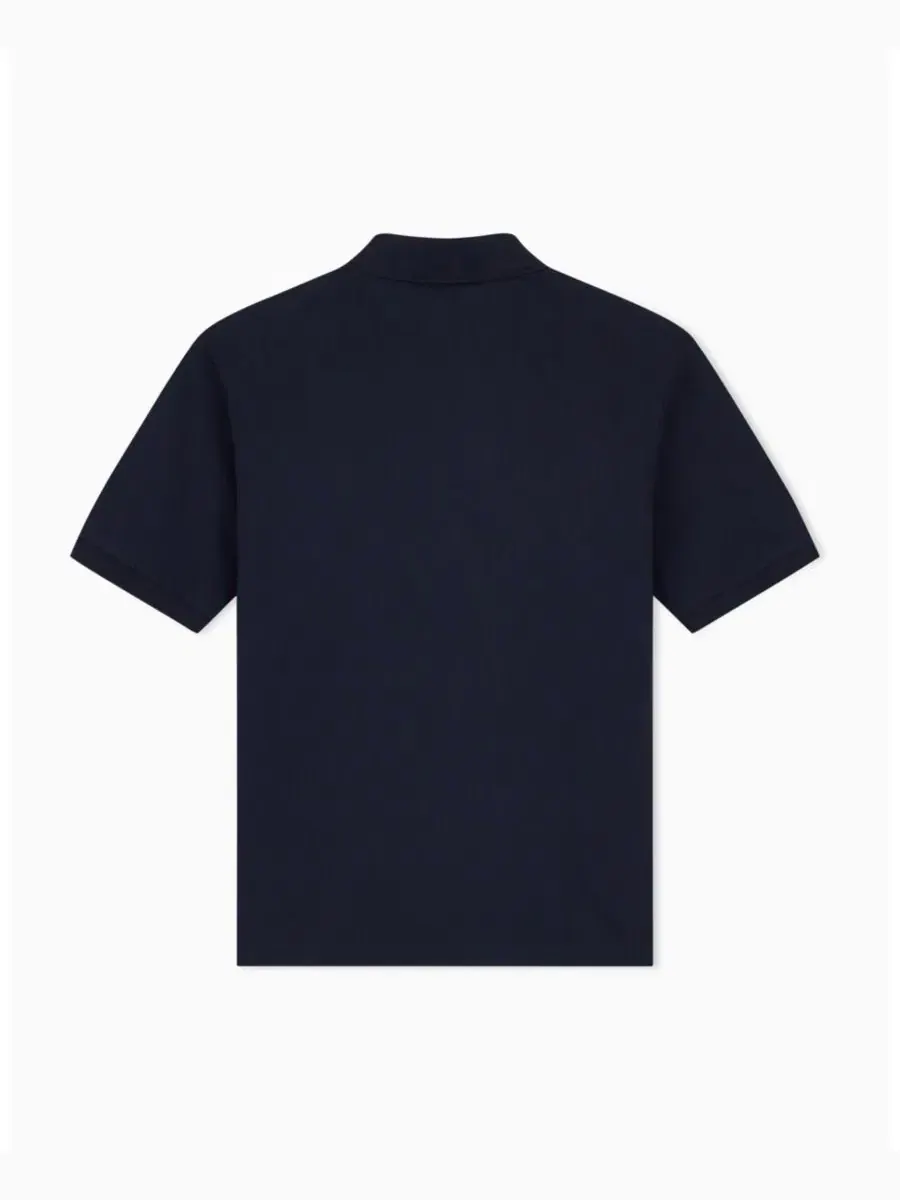 Мужское поло с цветовой блокировкой из пике A|X Armani Exchange — изображение 2 из 7, глубокий темно-синий
