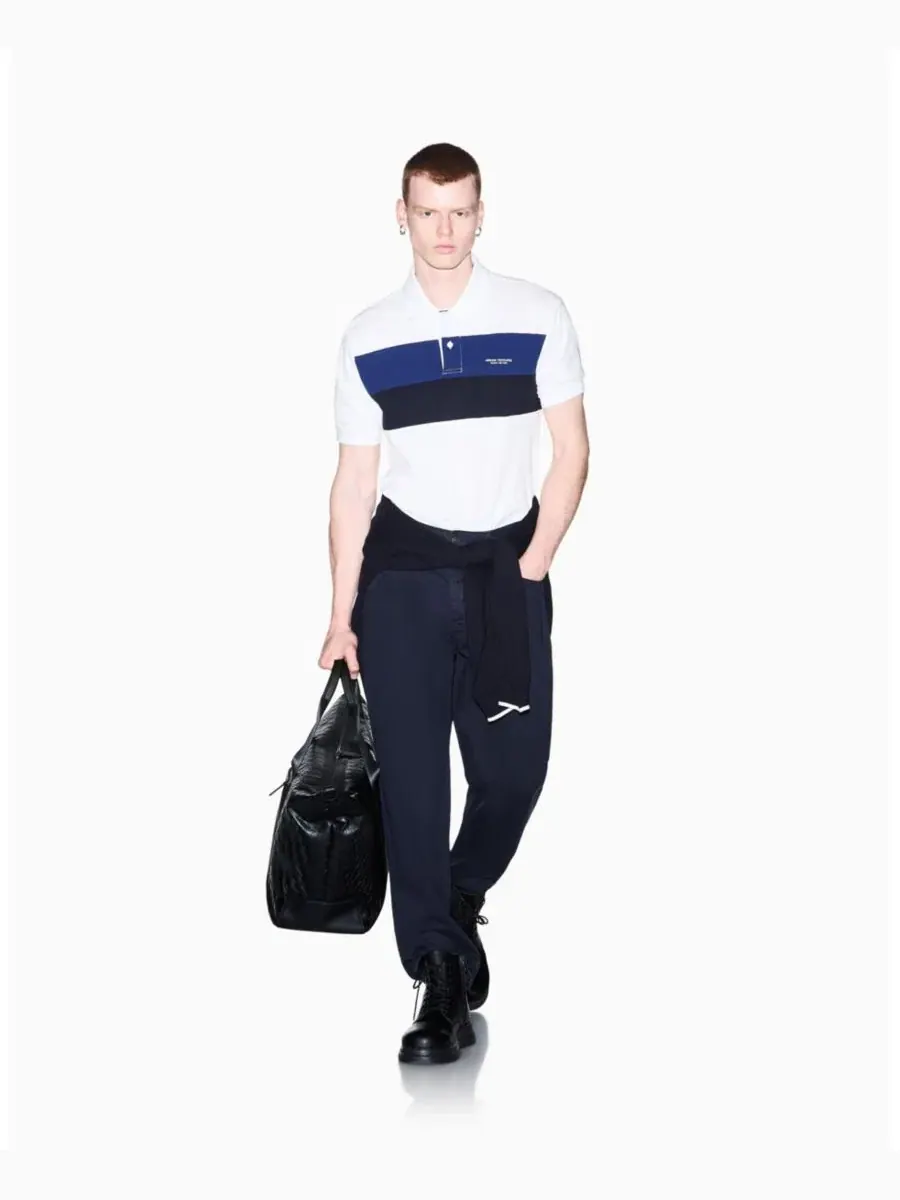 Мужское поло с контрастной отделкой A|X Armani Exchange — изображение 6 из 8, белый