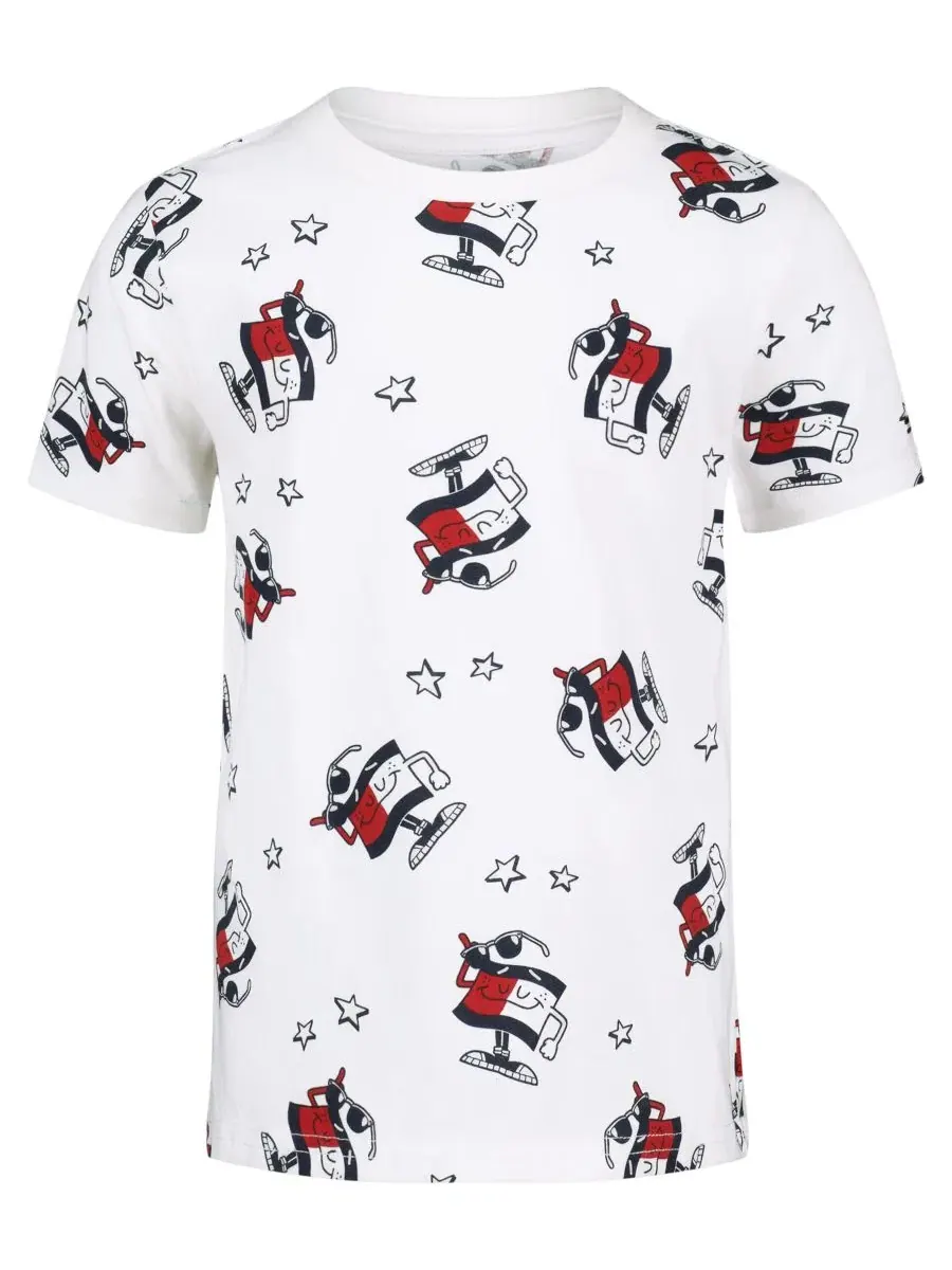 Детская футболка с коротким рукавом и графическим принтом, размер 2T-7 Tommy Hilfiger — изображение 1 из 11, белый