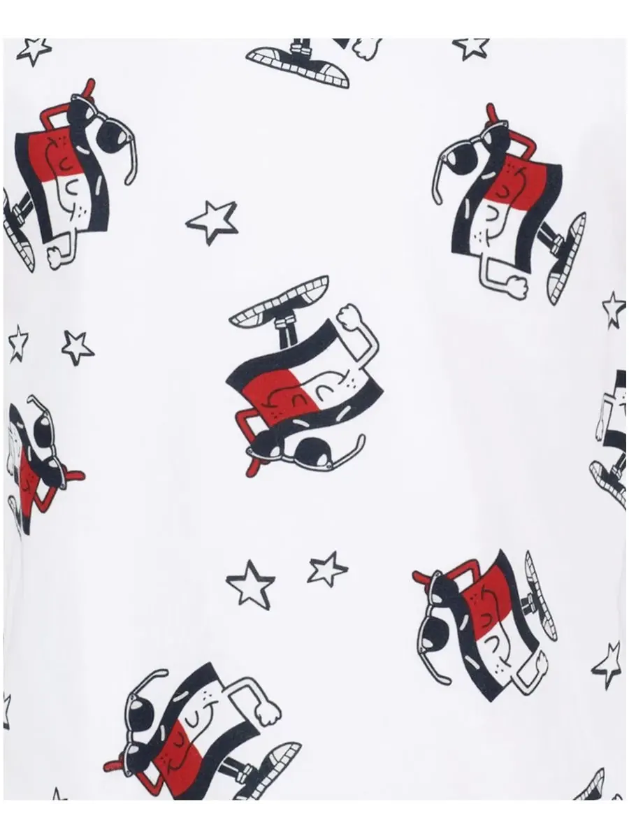 Детская футболка с коротким рукавом и графическим принтом, размер 2T-7 Tommy Hilfiger — изображение 5 из 11, белый
