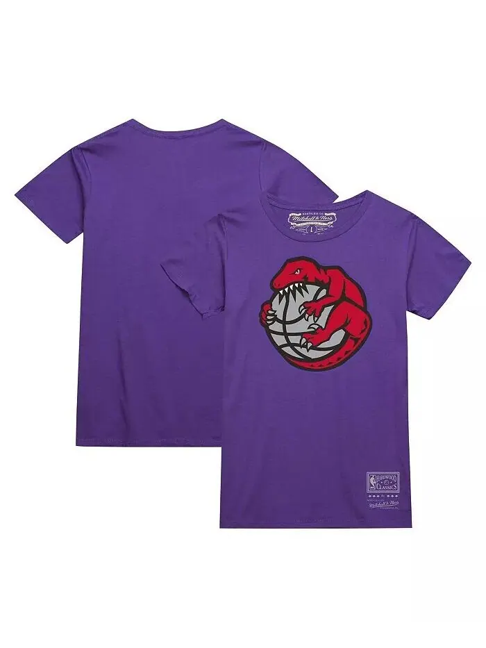 Мужская и женская фиолетовая футболка Toronto Raptors Hardwood Classics MVP Throwback с логотипом — изображение 1 из 3
