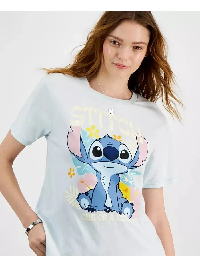 Футболка с короткими рукавами и рисунком Stitch для подростков Disney — изображение 3 из 3, серый/прохладный