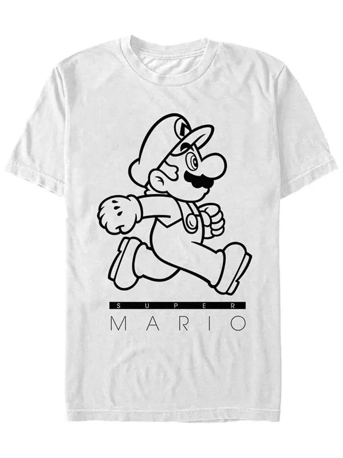 Футболка мужская Nintendo Super Mario On The Go с коротким рукавом Fifth Sun — изображение 1 из 1, белый