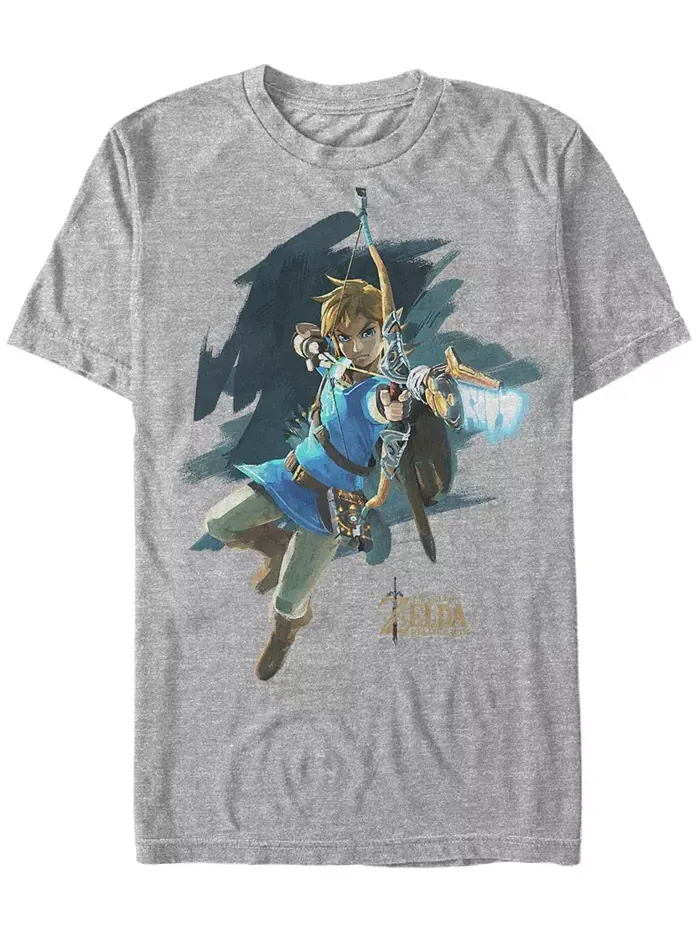 Футболка с коротким рукавом Nintendo Men's Legend of Zelda Breath of The Wind Links Jump Shot Fifth — изображение 1 из 1