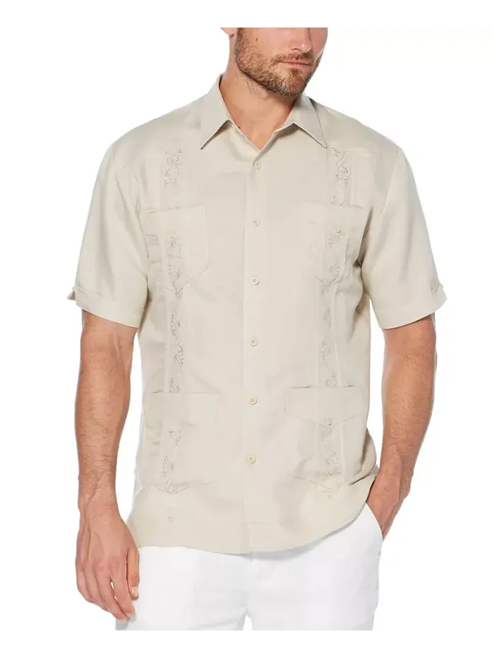 Короткий рукав, вышитая рубашка Guayabera Cubavera