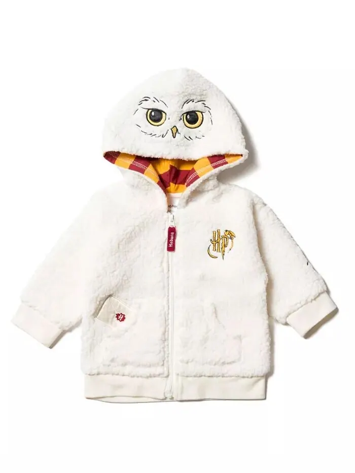 Флисовый костюм на молнии с капюшоном Hedwig Owl для малышей, Дети Мальчики Harry Potter — белый