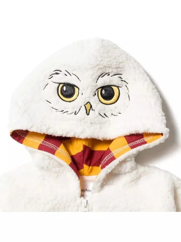 Флисовый костюм на молнии с капюшоном Hedwig Owl для малышей, Дети Мальчики Harry Potter — изображение 4 из 5, белый