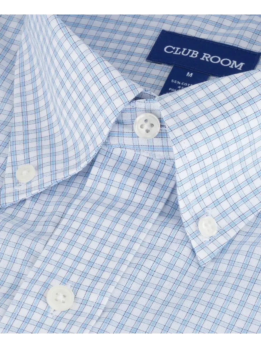 Мужская клетчатая рубашка прямого кроя Club Room — изображение 6 из 6, синий