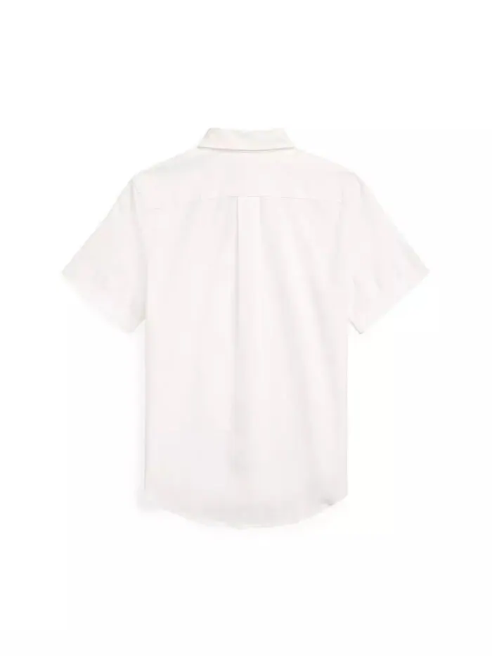 Рубашка Oxford с коротким рукавом для больших мальчиков из хлопка Polo Ralph Lauren — изображение 2 из 2, белый
