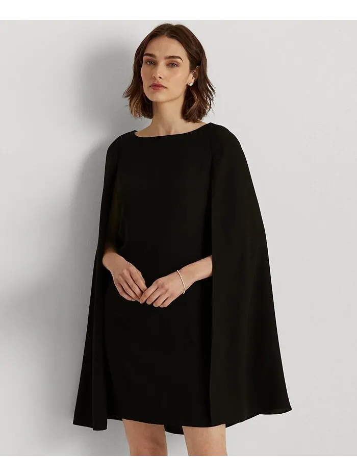 Женское платье-кейп из жоржетта Lauren Ralph Lauren — изображение 3 из 4, черный