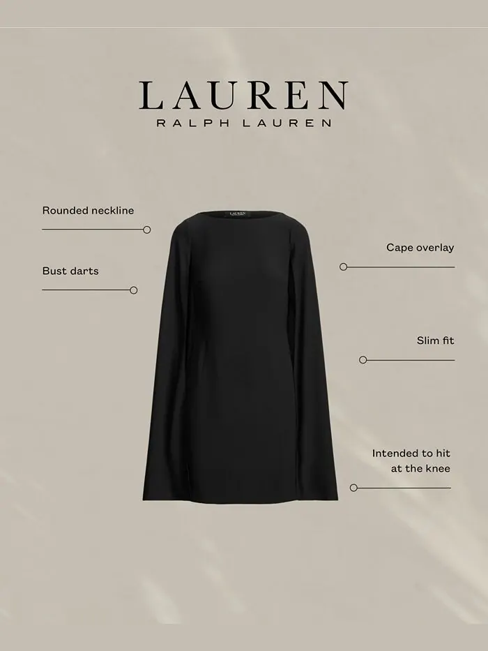 Женское платье-кейп из жоржетта Lauren Ralph Lauren — изображение 4 из 4, черный