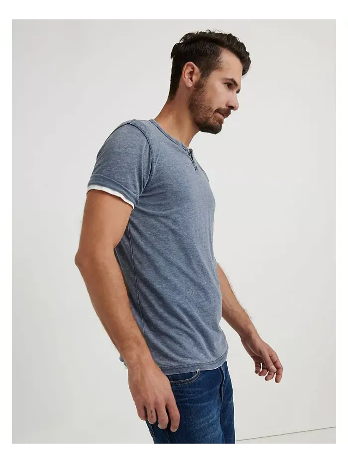 Мужская футболка Venice Burnout с короткими рукавами и V-образным вырезом Lucky Brand — изображение 2 из 3, темно-синий