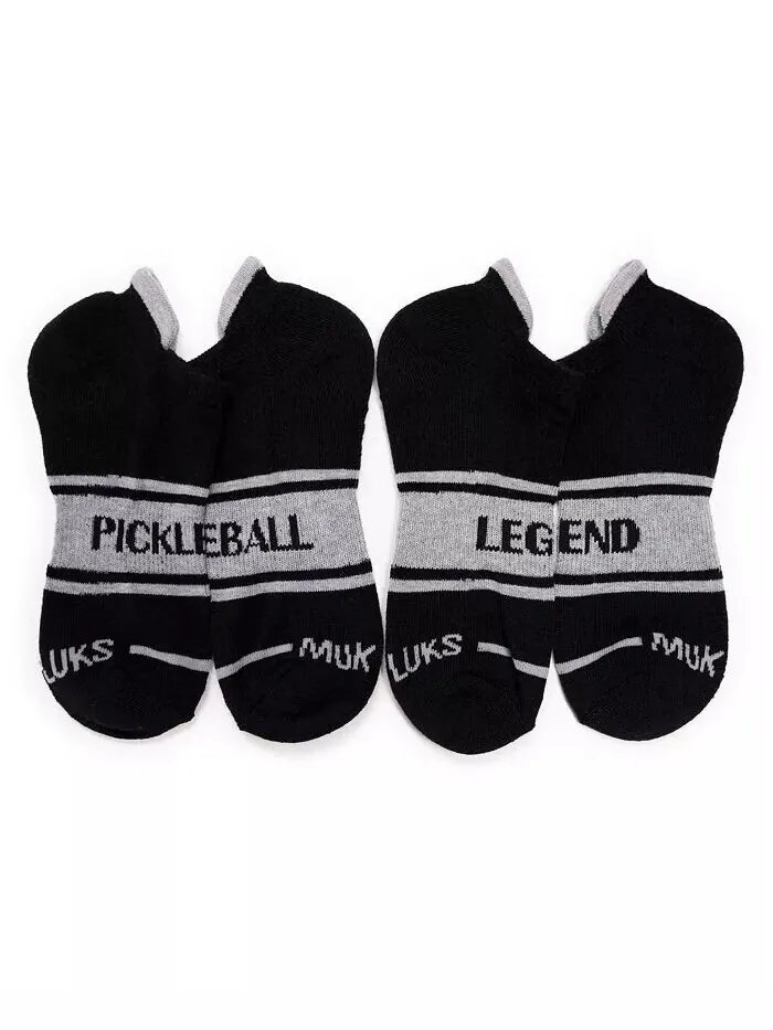 Мужские носки Pickleball, 6 пар, черный/зеленый, один размер MUK LUKS — изображение 7 из 8