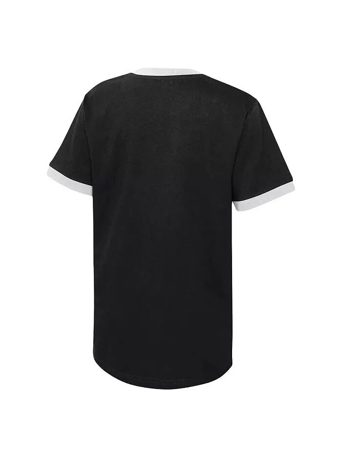 Черная рваная футболка Big Boys Brooklyn Nets Hoop City Hometown Ringer Outerstuff — изображение 3 из 3, черный