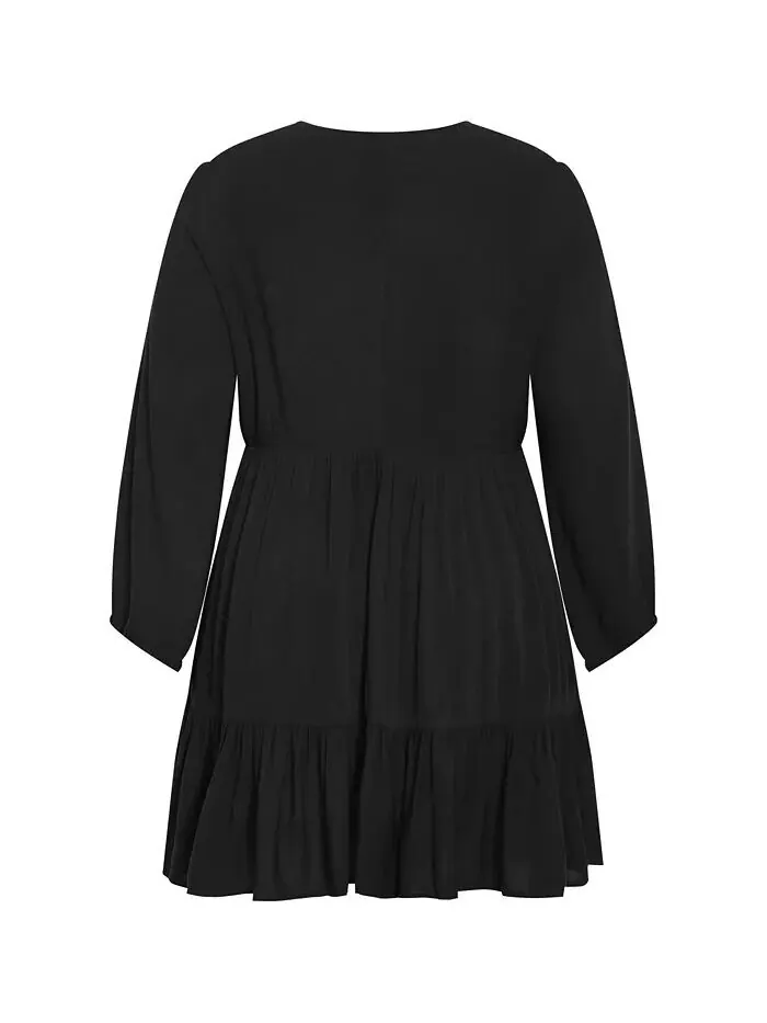 Мини-платье Devine Plus Size CITY CHIC — изображение 4 из 5, черный
