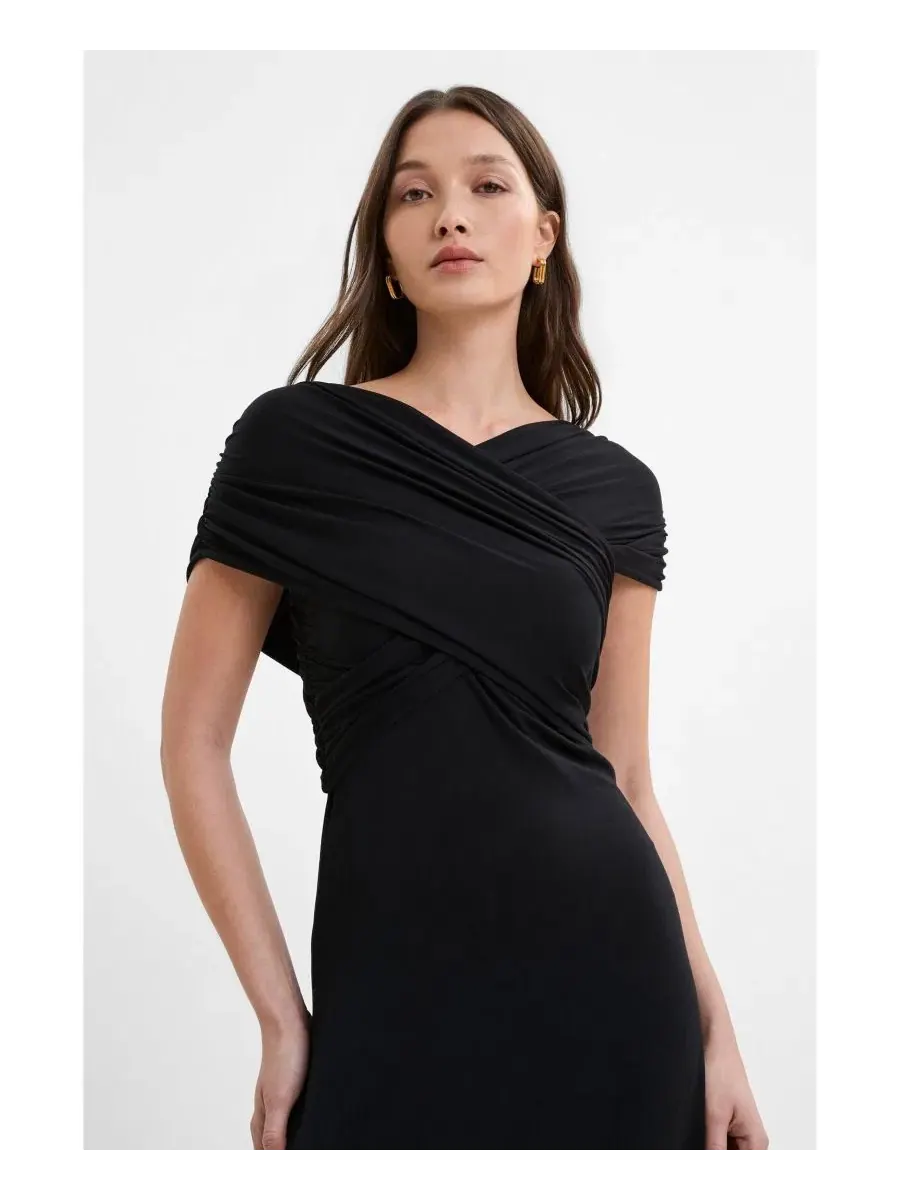 Платье-макси Alyssa Convertible-Strap A-Line Jersey Marcella — изображение 4 из 4, черный