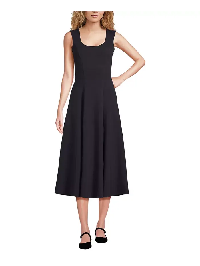 Женское платье Starfish Midi Fit and Flare Lands' End — изображение 1 из 1, красный