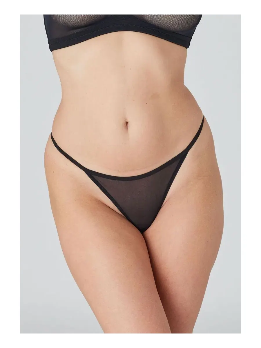Трусы-слипы из сетки Power Mesh, модель The String Thong CUUP — черный