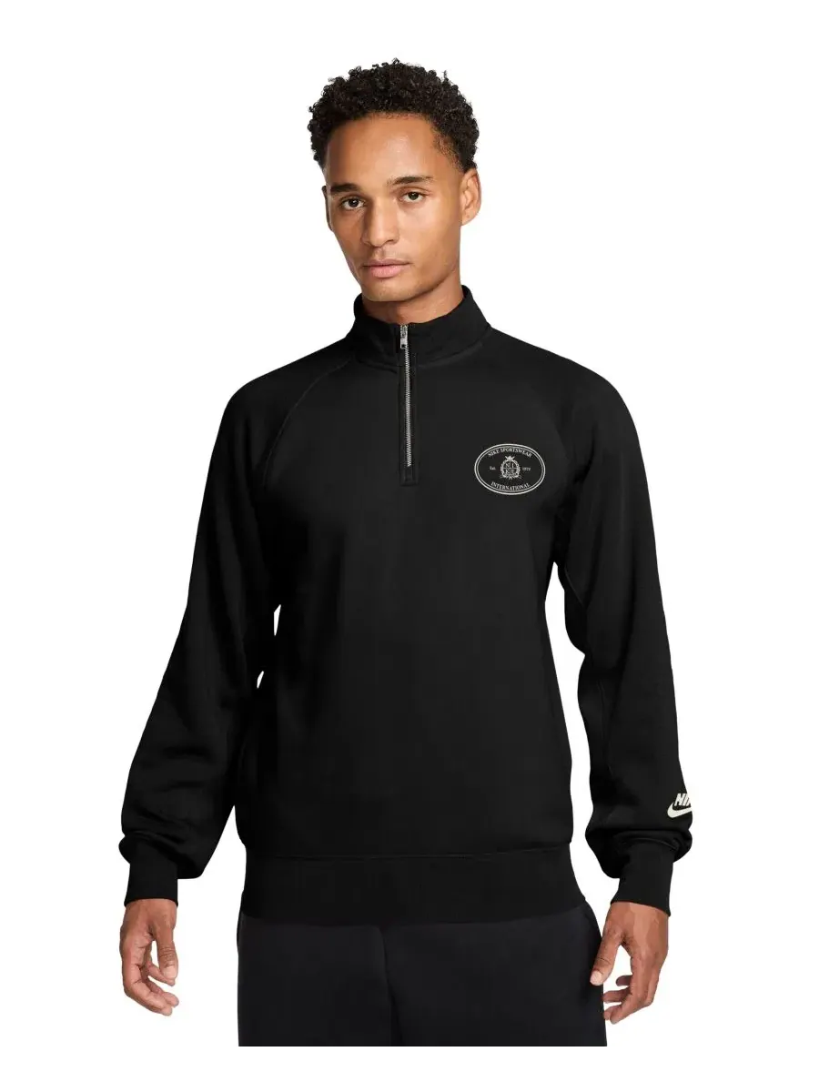 Свитшот с полумолнией Nike Sportswear Club — изображение 1 из 3, черный