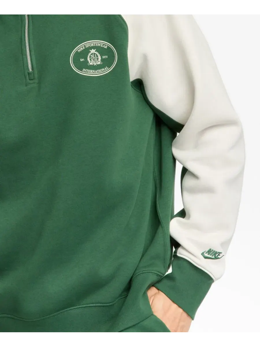 Мужской топ-полузастежка из флиса Nike Sportswear Club, Fir/Phantom — изображение 4 из 10