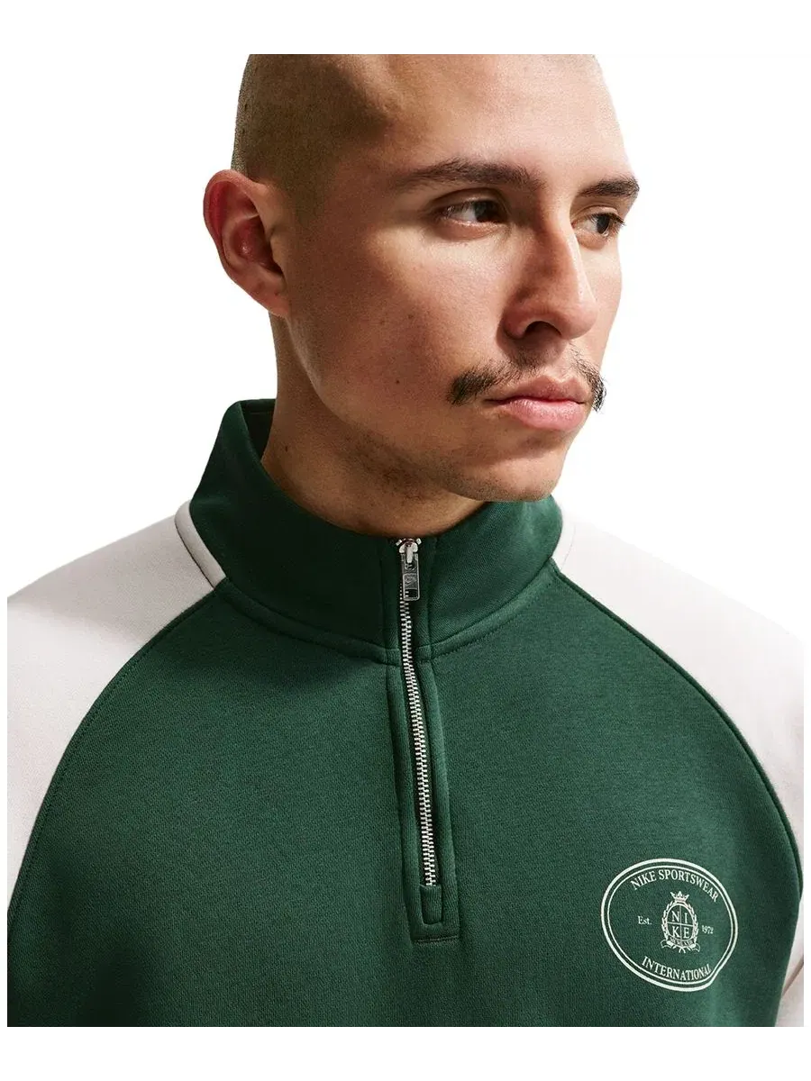 Мужской топ-полузастежка из флиса Nike Sportswear Club, Fir/Phantom — изображение 6 из 10